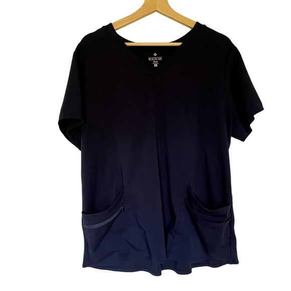 Medcoutre touch navy blue scrubs shirt women's size XL casual pockets top - Picture 1 of 8